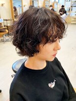 カノエ 松江乃木店(canoe) ショートパーマ 外国人風パーマ　デザインカラー 