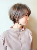 絶壁解消/ひし形/大人ショートボブ/白髪ぼかし/30代/40代/鎌倉