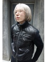 レコ 渋谷(LECO)&nbsp;ホワイトミルクティーベージュメンズハイトーンボブ