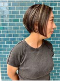 ハイライトショート  マッシュボブ　ショートボブ　大人ボブ