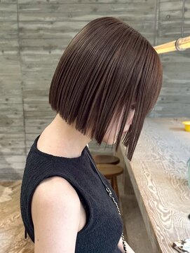 ヲタク(wotaku.) グレージュカラーオリーブブラウンミルクティーブラウンミニボブ