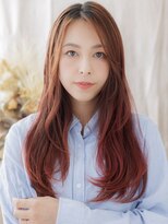 カバーヘア イヴ 戸頭店(COVER HAIR EVE)&nbsp;ツヤ感ワインレッドこなれエアストレートa戸頭10代20代30代