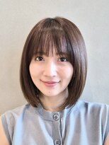 ソワネ 表参道(soigne) 表参道酸性ストレートミディアムレイヤーアッシュグレー40代