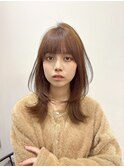 レイヤー レイヤーカット くびれミディ ブラウンベージュ