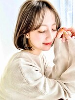 アンク(ank)&nbsp;小顔ボブ/20代30代40代大人可愛い前下がりボブ/くすみベージュ