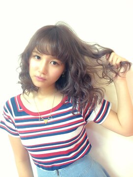 ポッシュ 原宿店(HAIR&MAKE POSH) Wカラーパープルグレーのふわふわミディ