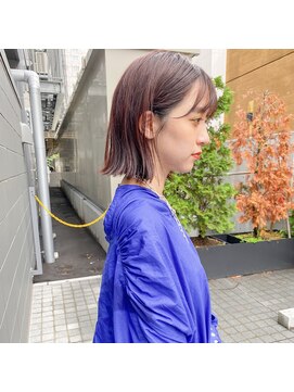 ハル ヘアスタジオ(haRu hair studio) 切りっぱなしボブ×シースルーバング