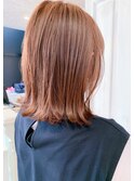 福山ヘアカラー人気caary外ハネ/ラベージュ/ピンクベージュ