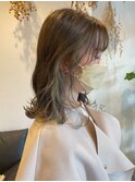 オリーブベージュ　イヤリングカラー