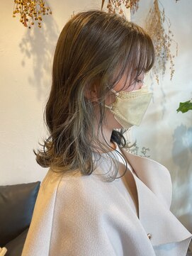 マァロ(malo.) オリーブベージュ　イヤリングカラー