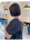 地毛風 暗髪ボブカラー