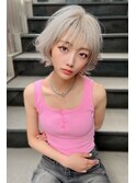 10代20代30代40代50代 前髪　外ハネショートボブ　藤沢