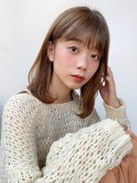 ミディアム/内巻き/前髪/前髪パーマ/ベージュカラー