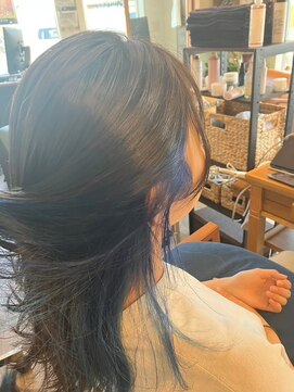 アンバー(amber) インナーカラー×ブルー