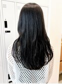 Say.縮毛矯正アッシュブラックロング黒髪透明感カラー青山表参道