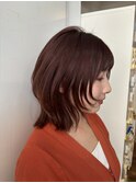 小顔効果◎レイヤーカット×ピンクブラウン