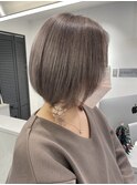 ハイトーンボブミルクティーベージュピンクベージュダブルカラー