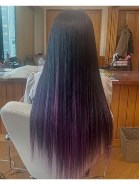 エクステンション クーチャー(Extention Cu'cha) エクステで紫バレイヤージュ