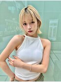 【北千住】ミディアムレイヤーボブ×ブロンド