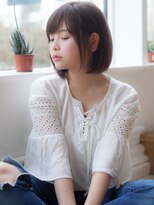 ヴィヴィ(VIVIE)&nbsp;暗めカラーラベンダーアッシュベージュブラウン内巻きミニボブ