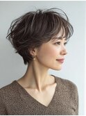 ミセスショート×白髪ぼかしカラー30代40代50代60代