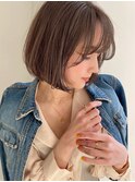 レイヤーボブ/イメチェン/モカブラウン/脱白髪染め３