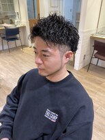 キャンバス バイ ネオリーブ 横浜西口(Canvas by neo.)&nbsp;ツイストスパイラルパーマツーブロック波巻きメンズマッシュ