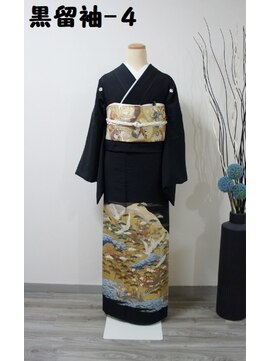 きものサロン すずめ屋 レンタル黒留袖-4(鶴山水)黒留袖