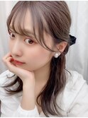 顔まわりが可愛いハーフアップ