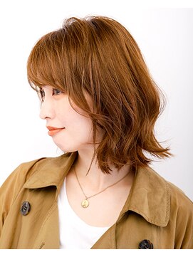 タヤ グランデュオ立川店(TAYA) 20代シースルーバングオリーブカラー外ハネミくびれミディ