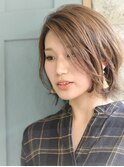 大人可愛い20代30代40代前下がりひし形小顔ボブ丸みミディ 柏 k
