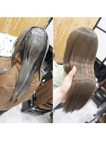 ヘアテリア リュウ 大塚(hair teria ryu) 面を整えてツヤ髪・表面髪質改善ストレート&艶カラー