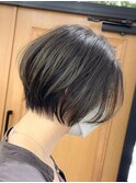 LOBBY 佐藤 オリーブベージュ×大人可愛いショートボブ