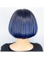 アース 高崎店(HAIR & MAKE EARTH)&nbsp;コントラストをつけたネイビーカラーでこだわった個性派カラー。