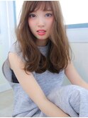アッシュベージュ 骨格補正 毛先パーマ