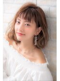 小顔黒髪大人ガーリーチョコレートカラーのモードプリカール