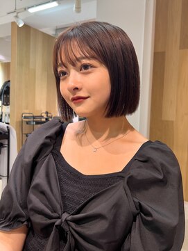 ロア ヘアーコーディネート 四条烏丸店(LoRE hair coordinate) ストレート×切りっぱなしボブ／リオン