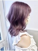 ラベンダーピンク　ケアブリーチ　デザインカラー　