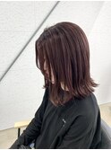 切りっぱなしボブ×ラベンダーピンク
