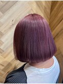 大人可愛いエアリーボブラベンダーカラー