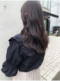 グレージュオリーブベージュ顔周りカット韓国風前髪甲府美容室