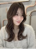 ■ 黒髪カタログボブルフネビージュ小顔に見せるヘアワンレン