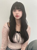 ロングヘア韓国ヘアレイヤーカット小顔カット2wayバングカール