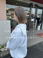 ウニレ バイ センス(unire by sense)&nbsp;【ブリーチカラー】ミルクティーベージュ×切りっぱなしボブ