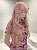 くびれヘア/アプリコットオレンジ/夏のヘアアレンジ/梅田