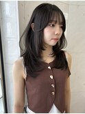 韓国ヘアざくざくレイヤーカットベージュブラウンブリーチ無し