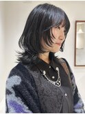 【NEELU_misa】ウルフカット ブルーブラック