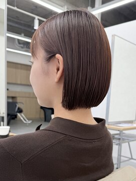 エルヘアメゾン(el. hair maison) ぱつっとまとまるボブピンクベージュカラー☆