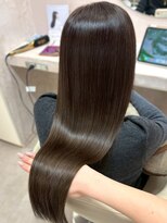 ソンノ(sonno)&nbsp;オリーブベージュ 艶髪 ロングヘア アッシュ 髪質改善