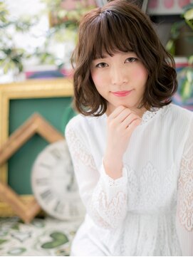 カバーヘア イヴ 戸頭店(COVER HAIR EVE) *EVE戸頭*Aライン★くせ毛風やわふわミディｂ